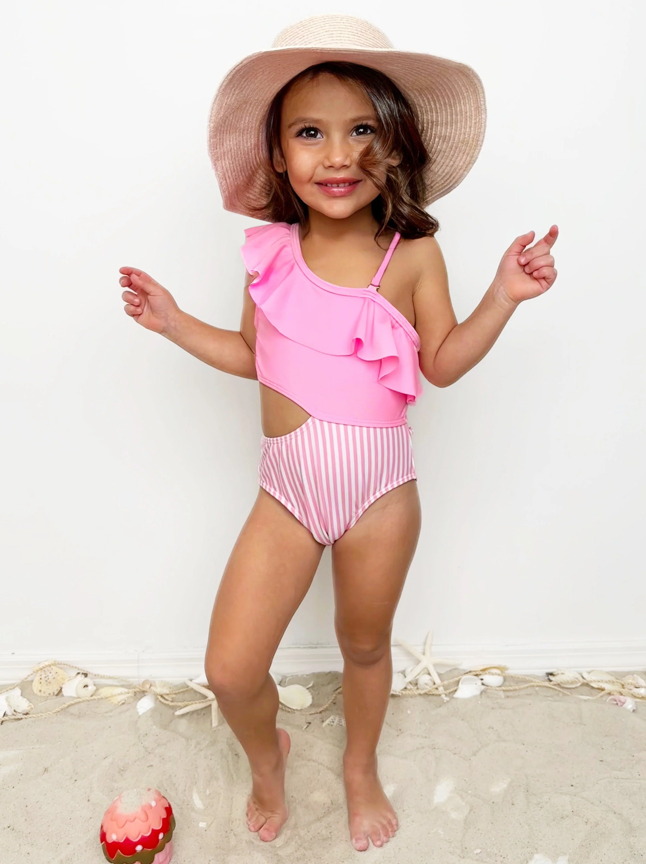Blush and Splash Pink Ruffle One-Piece Swimsuit - Image 7