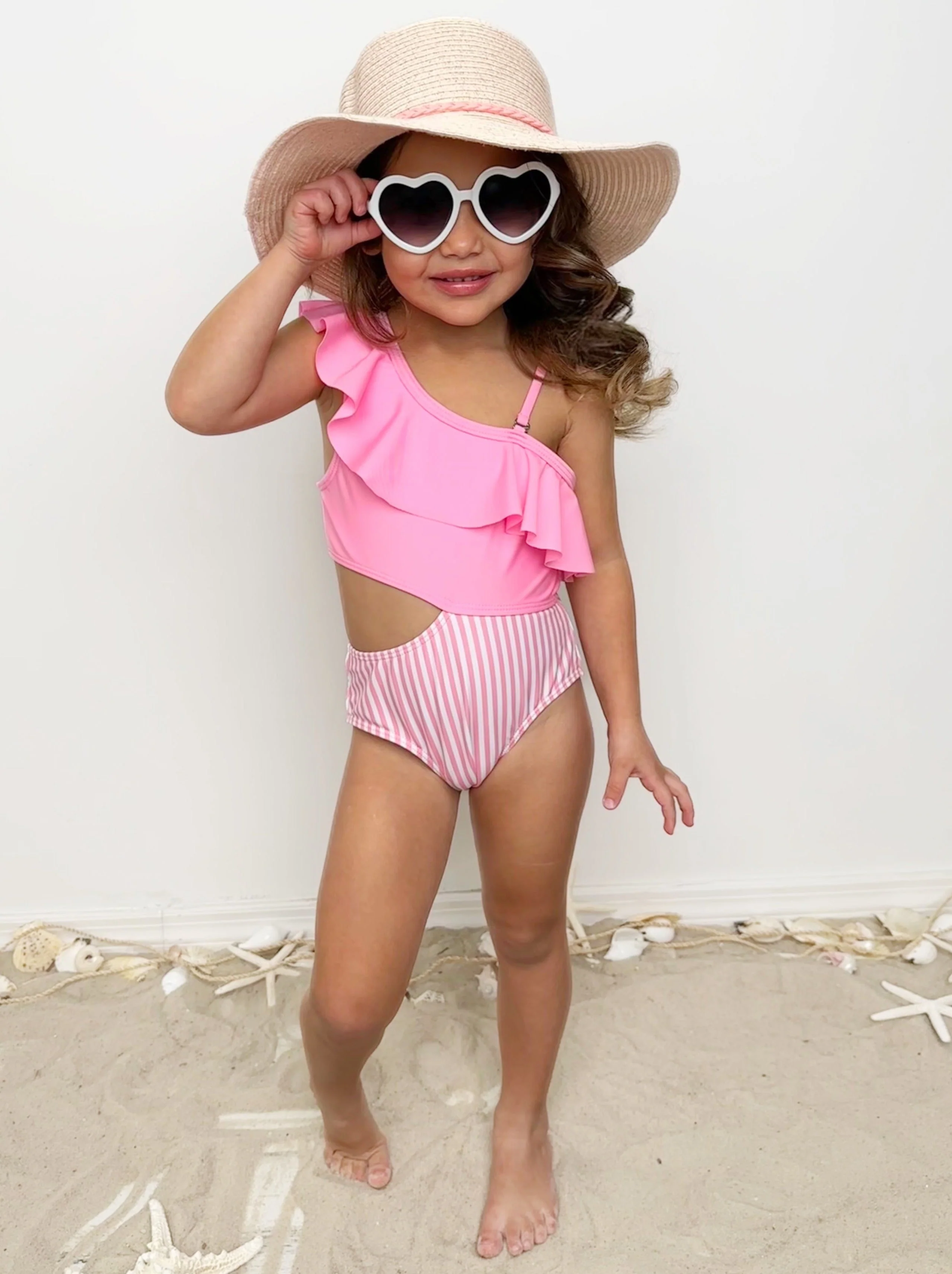 Blush and Splash Pink Ruffle One-Piece Swimsuit - Image 9