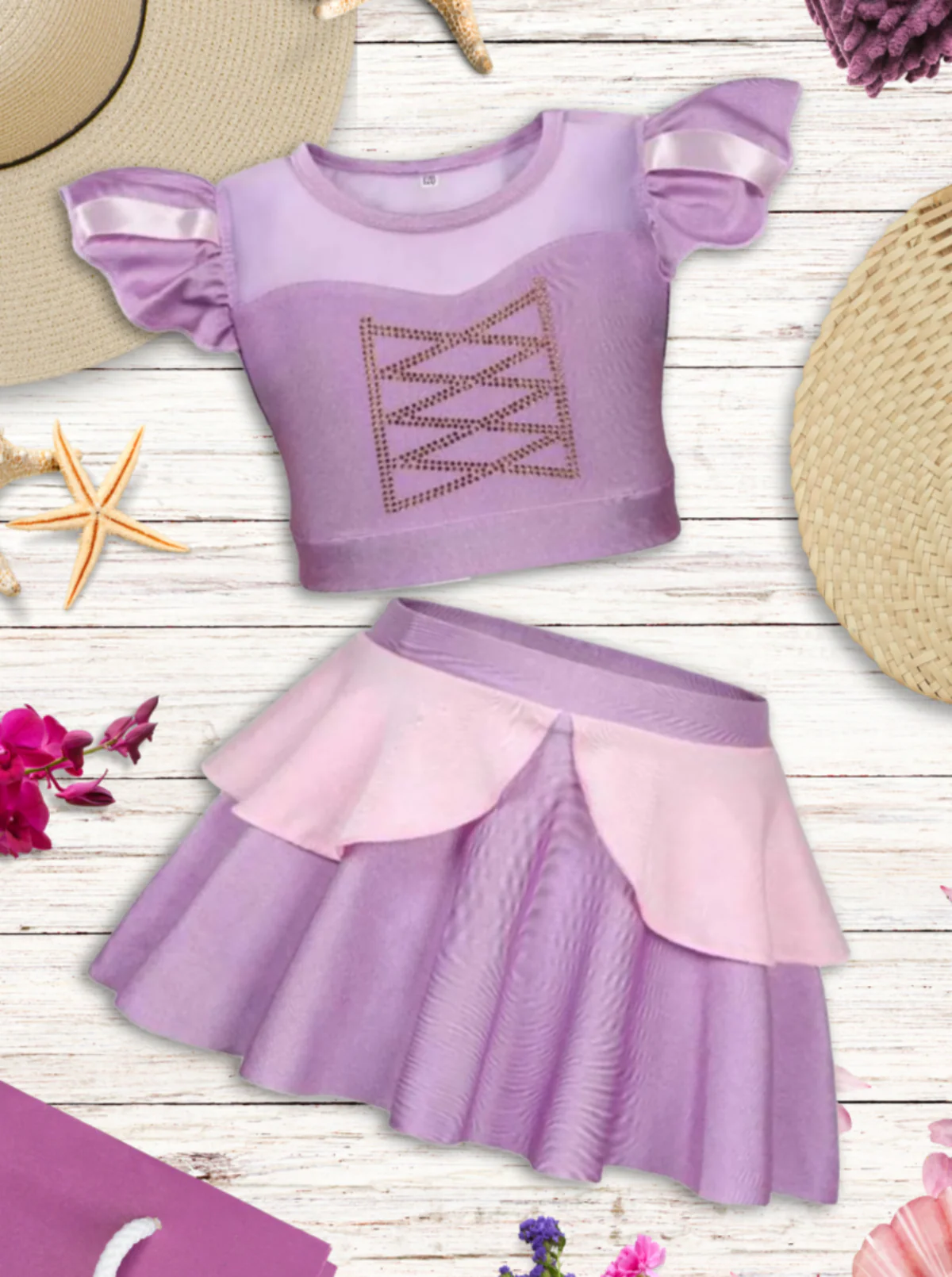 Pretty Princess Purple Two Piece Swimsuit - Image 3
