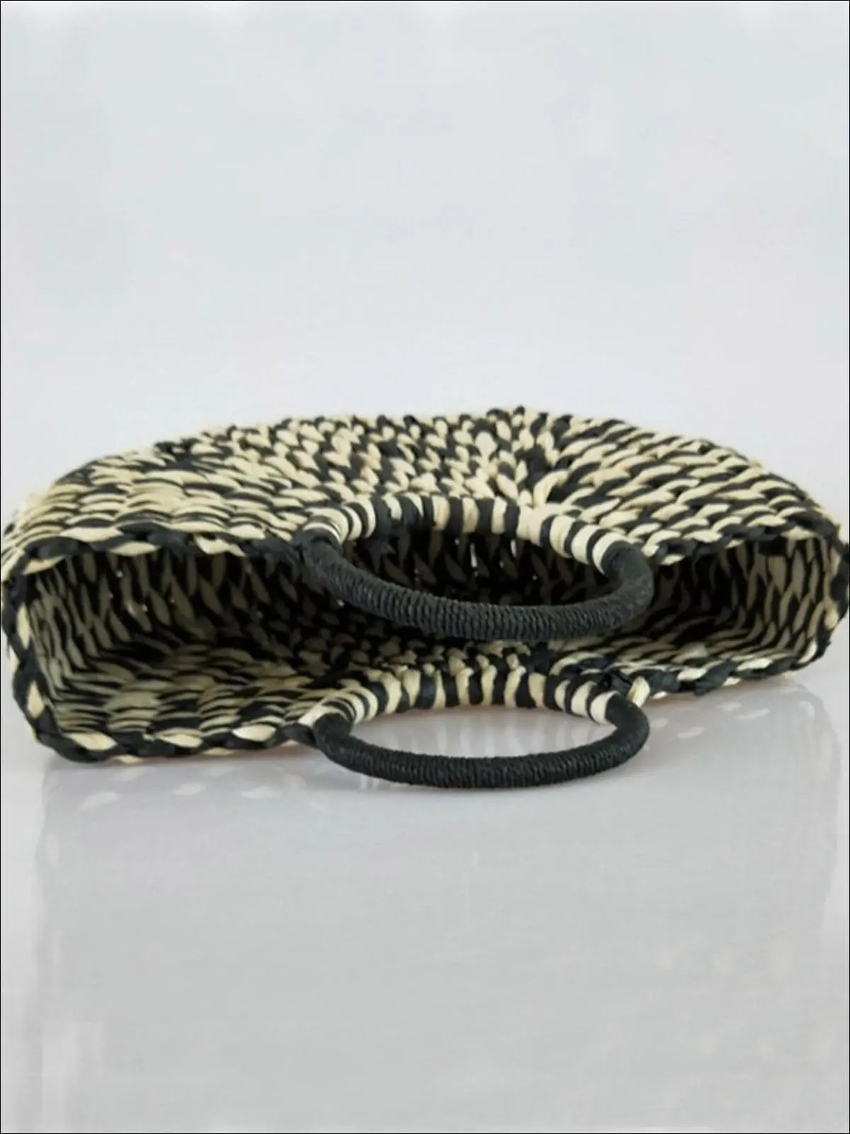 Girls Summer Handmade Half Circle Rattan Handbag - Image 4